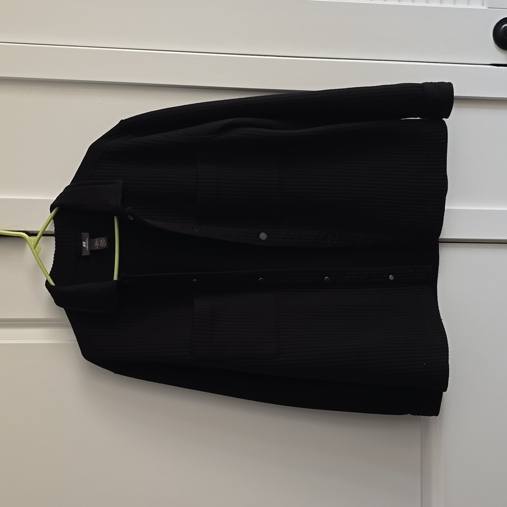 Black Piped Overshirt - L